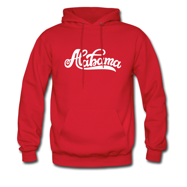Alabama Hoodie - Hand Lettered Unisex Alabama Hooded Sweatshirt - red