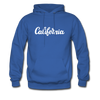 California Hoodie - Hand Lettered Unisex California Hooded Sweatshirt - royal blue