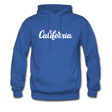 California Hoodie - Hand Lettered Unisex California Hooded Sweatshirt - royal blue