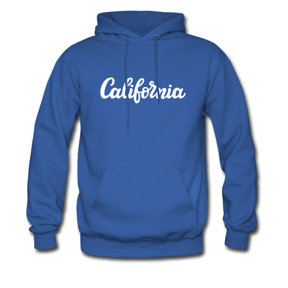 California Hoodie - Hand Lettered Unisex California Hooded Sweatshirt - royal blue