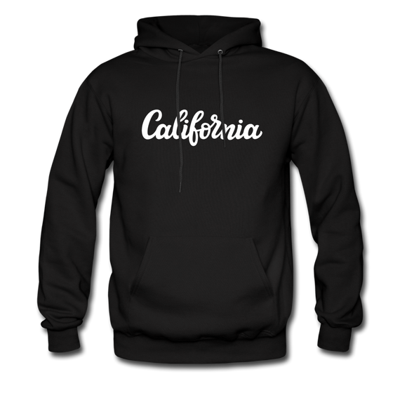 California Hoodie - Hand Lettered Unisex California Hooded Sweatshirt - black
