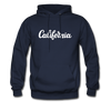 California Hoodie - Hand Lettered Unisex California Hooded Sweatshirt - navy
