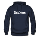 California Hoodie - Hand Lettered Unisex California Hooded Sweatshirt - navy