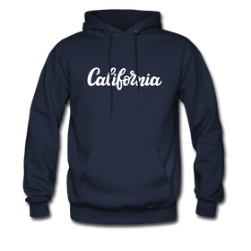 California Hoodie - Hand Lettered Unisex California Hooded Sweatshirt - navy
