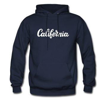 California Hoodie - Hand Lettered Unisex California Hooded Sweatshirt - navy