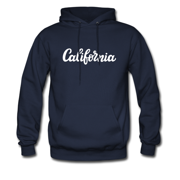 California Hoodie - Hand Lettered Unisex California Hooded Sweatshirt - navy