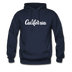 California Hoodie - Hand Lettered Unisex California Hooded Sweatshirt - navy