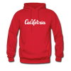 California Hoodie - Hand Lettered Unisex California Hooded Sweatshirt - red