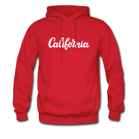 California Hoodie - Hand Lettered Unisex California Hooded Sweatshirt - red