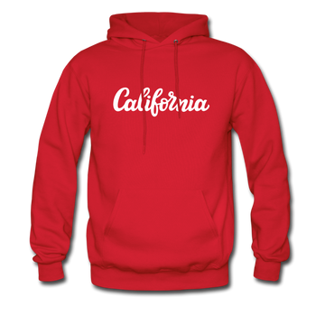 California Hoodie - Hand Lettered Unisex California Hooded Sweatshirt - red