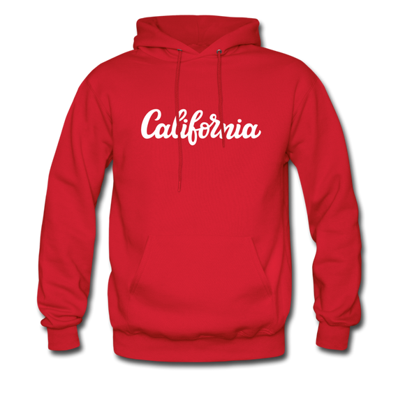 California Hoodie - Hand Lettered Unisex California Hooded Sweatshirt - red