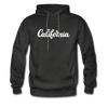 California Hoodie - Hand Lettered Unisex California Hooded Sweatshirt - charcoal gray