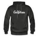 California Hoodie - Hand Lettered Unisex California Hooded Sweatshirt - charcoal gray