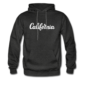California Hoodie - Hand Lettered Unisex California Hooded Sweatshirt - charcoal gray