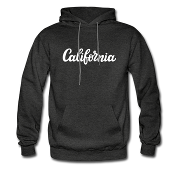 California Hoodie - Hand Lettered Unisex California Hooded Sweatshirt - charcoal gray
