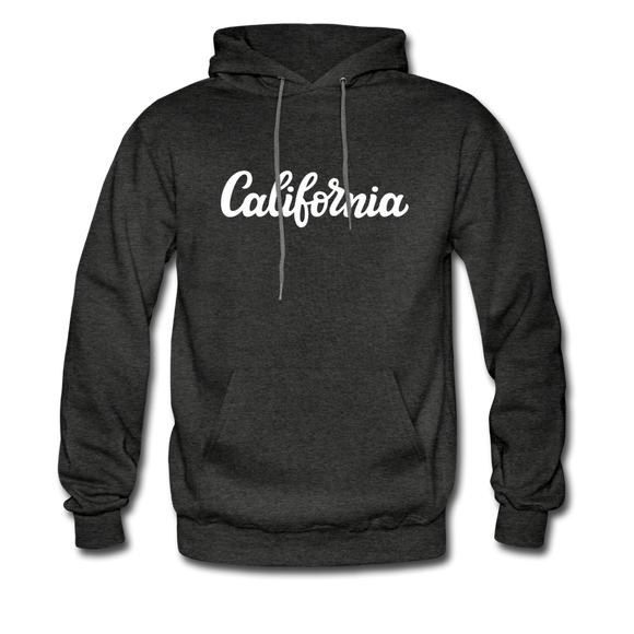 California Hoodie - Hand Lettered Unisex California Hooded Sweatshirt - charcoal gray