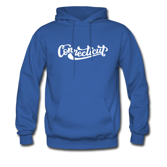 Connecticut Hoodie - Hand Lettered Unisex Connecticut Hooded Sweatshirt - royal blue