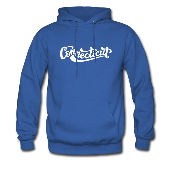Connecticut Hoodie - Hand Lettered Unisex Connecticut Hooded Sweatshirt - royal blue
