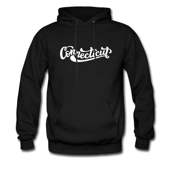 Connecticut Hoodie - Hand Lettered Unisex Connecticut Hooded Sweatshirt - black