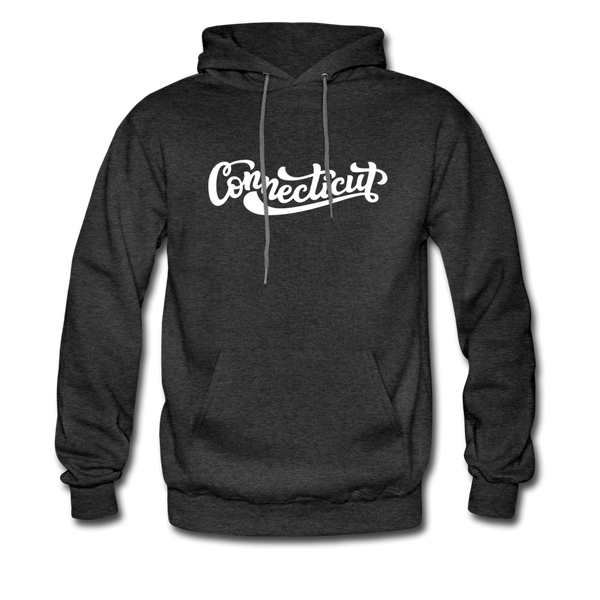 Connecticut Hoodie - Hand Lettered Unisex Connecticut Hooded Sweatshirt - charcoal gray