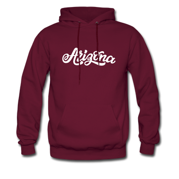 Arizona Hoodie - Hand Lettered Unisex Arizona Hooded Sweatshirt - burgundy