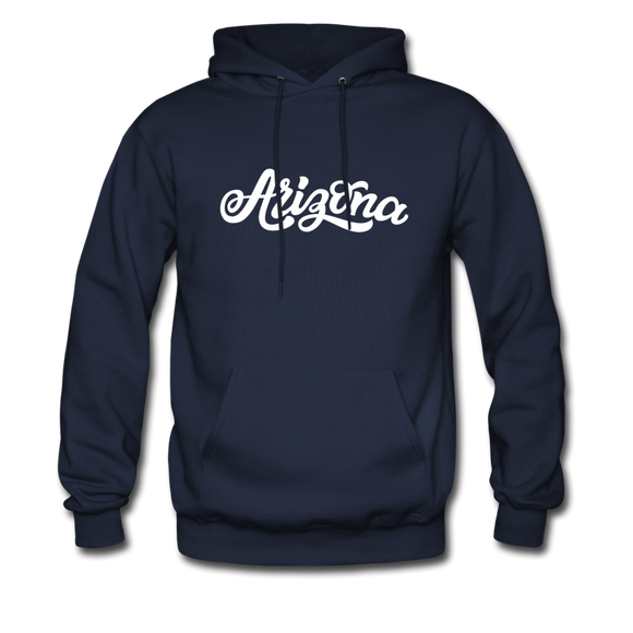 Arizona Hoodie - Hand Lettered Unisex Arizona Hooded Sweatshirt - navy