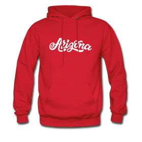 Arizona Hoodie - Hand Lettered Unisex Arizona Hooded Sweatshirt - red