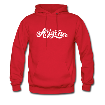 Arizona Hoodie - Hand Lettered Unisex Arizona Hooded Sweatshirt - red