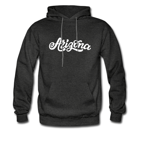 Arizona Hoodie - Hand Lettered Unisex Arizona Hooded Sweatshirt - charcoal gray