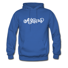 Arkansas Hoodie - Hand Lettered Unisex Arkansas Hooded Sweatshirt - royal blue