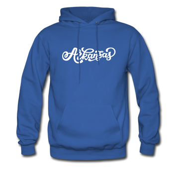 Arkansas Hoodie - Hand Lettered Unisex Arkansas Hooded Sweatshirt - royal blue