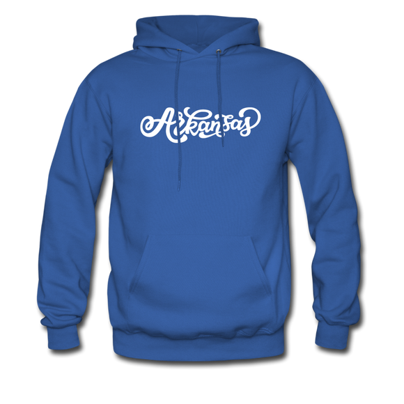 Arkansas Hoodie - Hand Lettered Unisex Arkansas Hooded Sweatshirt - royal blue