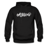 Arkansas Hoodie - Hand Lettered Unisex Arkansas Hooded Sweatshirt - black