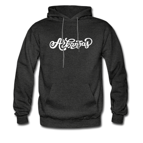 Arkansas Hoodie - Hand Lettered Unisex Arkansas Hooded Sweatshirt - charcoal gray