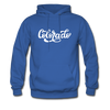 Colorado Hoodie - Hand Lettered Unisex Colorado Hooded Sweatshirt - royal blue