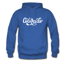 Colorado Hoodie - Hand Lettered Unisex Colorado Hooded Sweatshirt - royal blue