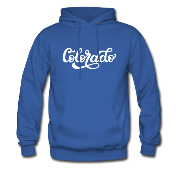 Colorado Hoodie - Hand Lettered Unisex Colorado Hooded Sweatshirt - royal blue