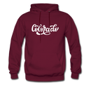 Colorado Hoodie - Hand Lettered Unisex Colorado Hooded Sweatshirt - burgundy
