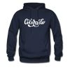 Colorado Hoodie - Hand Lettered Unisex Colorado Hooded Sweatshirt - navy