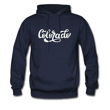 Colorado Hoodie - Hand Lettered Unisex Colorado Hooded Sweatshirt - navy