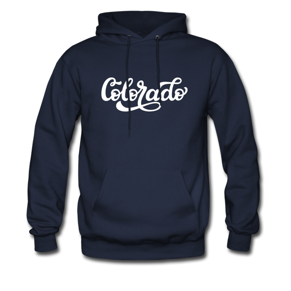 Colorado Hoodie - Hand Lettered Unisex Colorado Hooded Sweatshirt - navy