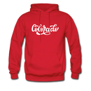 Colorado Hoodie - Hand Lettered Unisex Colorado Hooded Sweatshirt - red