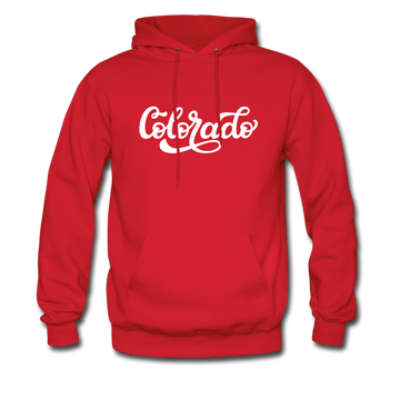 Colorado Hoodie - Hand Lettered Unisex Colorado Hooded Sweatshirt - red