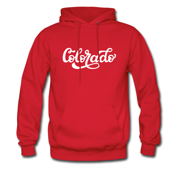 Colorado Hoodie - Hand Lettered Unisex Colorado Hooded Sweatshirt - red