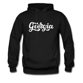 Georgia Hoodie - Hand Lettered Unisex Georgia Hooded Sweatshirt - black
