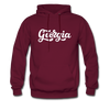Georgia Hoodie - Hand Lettered Unisex Georgia Hooded Sweatshirt - burgundy