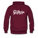 Georgia Hoodie - Hand Lettered Unisex Georgia Hooded Sweatshirt - burgundy