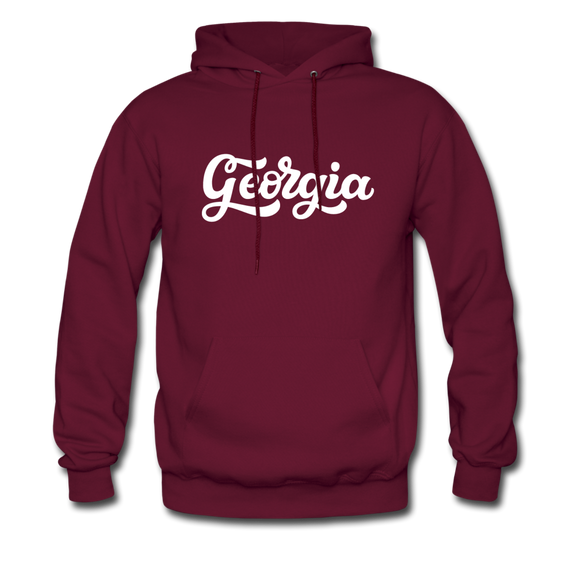Georgia Hoodie - Hand Lettered Unisex Georgia Hooded Sweatshirt - burgundy