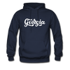 Georgia Hoodie - Hand Lettered Unisex Georgia Hooded Sweatshirt - navy