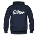 Georgia Hoodie - Hand Lettered Unisex Georgia Hooded Sweatshirt - navy
